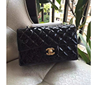 2016 Chanel Classic Flap Bags Original Patent leather 1116 in Black with Gold hardware 1116