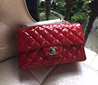 2016 Chanel Classic Flap Bags Original Patent leather 1116 in Red with Silver hardware 1116