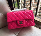 2016 Chanel Classic Flap Bags Original Patent leather 1116 in Rose with Silver hardware 1116