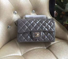 2016 Chanel Classic Flap Bags Original Patent leather A1116 in Grey with Silver hardware A1116