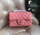 2016 Chanel Classic Flap Bags Original Patent leather A1116 in Pink with Gold hardware A1116