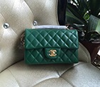 2016 Chanel Classic Flap Bags Original Sheepskin leather 1116 in Green with Gold hardware 1116