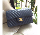 2016 Chanel Classic Flap Bags Original Sheepskin leather A1116 in Royalblue with Gold A1116