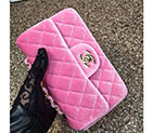 2016 Chanel Classic Flap Bags Original velvet A1116 in Pink with Gold hardware A1116