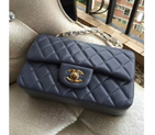 2016 Chanel Classic Mini Flap Bags Original sheepskin leather A1116 in Gray with Gold A1116