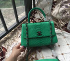 2016 Chanel Classic Top Tote Bag Original Snake Leather A95169 Green A95169