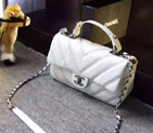 2016 Chanel Classic Tote Flap Bag Calfskin Leather A92358 Offwhite A92358