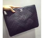 2016 Chanel Clutch Bag Black Sheepskin Leather A67780 A67780
