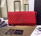 2016 Chanel Clutch bag Real deer Leather A67011 Red A67011