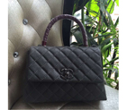 2016 Chanel Drak Gray Original Leather grained shoulder Tote bag A95168 A95168