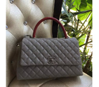 2016 Chanel Gray Original Leather grained shoulder Tote bag A95169 A95169