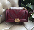 2016 Chanel LE Boy Flap Shoulder Bag Original Leather A67086 Claret A67086