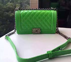 2016 Chanel LE Boy Flap Shoulder Bag Original Patent Leather A67086 Apple Green A67086