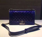 2016 Chanel LE Boy Flap Shoulder Bag Original Patent Leather A67086 Blue A67086