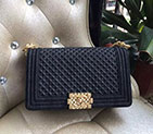 2016 Chanel LE Boy Flap Shoulder Bag Original denim A67086 Black with Gold hardware A67086