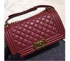 2016 Chanel LE Boy Flap Shoulder Bag Original sheepskin Leather A67086 Burgundy A67086