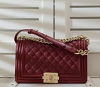 2016 Chanel LE Boy Flap Shoulder Bag Original sheepskin Leather A67086 Burgundy A67086