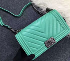 2016 Chanel LE Boy Flap Shoulder Bag Original sheepskin Leather A67086 Green A67086