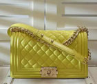 2016 Chanel LE Boy Flap Shoulder Bag Original sheepskin Leather A67086 Yellow A67086
