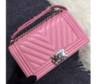 2016 Chanel LE Boy Flap Shoulder Bag Original sheepskin Leather A92058 Pink A92058
