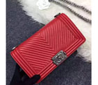 2016 Chanel Le Boy Flap Shoulder Bag A92493 Red A92493