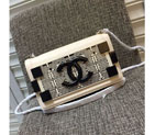 2016 Chanel Lego Clutch Flag A68183 White A68183