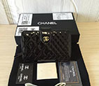 2016 Chanel Matelasse Bi-Fold Wallet Original Patent Leather A50073 Black A50073