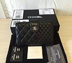 2016 Chanel Matelasse Bi-Fold Wallet Original Sheepskin Leather A50073 Black A50073