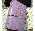 2016 Chanel Matelasse Bi-Fold Wallet Sheepskin Leather A50073 Lavender A50073
