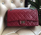 2016 Chanel Original Glazed Crackled Leather Classic Flap Bag A28668 Claret in Silver A28668