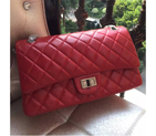 2016 Chanel Original Glazed Crackled Leather Classic Flap Bag A28668 Red A28668