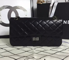 2016 Chanel Original Glazed Crackled Leather Classic Flap Bag A30227 Black A30227