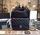 2016 Chanel Original Sheepskin Leather Backpack A94417 Black A94417