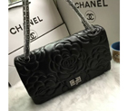 2016 Chanel Sheekskin Classic Flap Bag A8112 Black A8112