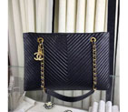 2016 Chanel Shoulder Bag Original Chevron Sheepskin Leather A92093 Black A92093