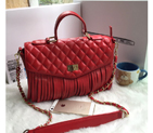 2016 Chanel Tote shoulder Bag Sheepskin Leather A8179 Red A8179