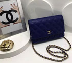 2016 Chanel WOC A33814 Blue Original Caviar Leather Mini Flap Bag Gold A33814