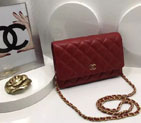 2016 Chanel WOC A33814 Red Original Caviar Leather Mini Flap Bag Gold A33814