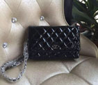 2016 Chanel WOC mini Flap Bag Black Original Patent leather A33808 A33808
