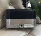 2016 Chanel WOC mini Flap Bag Grey Original leather A80746 Black&Silver A80746