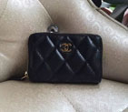 2016 Chanel Zip card package change clip Original Caviar Leather A69271 Black Gold A69271
