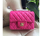 2016 Chanel mini Classic Flap Bag Rose Original Sheekskin leather 1115 Gold Hardware 1115