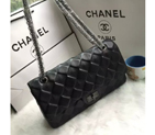 2016 Chanel sheepskin Leather Classic Flap Bag A2016 Black Silver A2016
