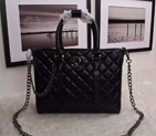 2016 Chanel tote shoulder bag Sheepskin Leather A66012 Black A66012