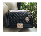 2016 LE Boy Chanel Flap Shoulder Bag Original Caviar Leather A67086 Black A67086