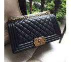 2016 LE Boy Chanel Flap Shoulder Bag Original Caviar Leather A67086 Black Silver A67086