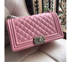 2016 LE Boy Chanel Flap Shoulder Bag Original Leather A67086 Pink A67086