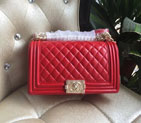 2016 LE Boy Chanel Flap Shoulder Bag Original Sheepskin Leather A67086 Red A67086