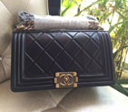 2016 LE Boy Chanel Flap Shoulder Bag Original leather A67086 Black A67086