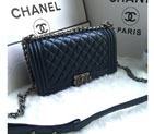 2016 LE Boy Chanel Flap Shoulder Bag Sheekskin Leather A67086 Royalblue with Silver A67086